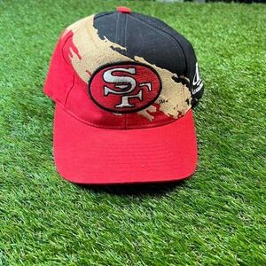 Vintage Logo Athletic San Francisco 49ers Splash SnapBack 90's Red Black Gold